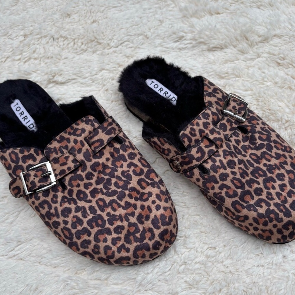 Torrid Animal Print Buckle Mules